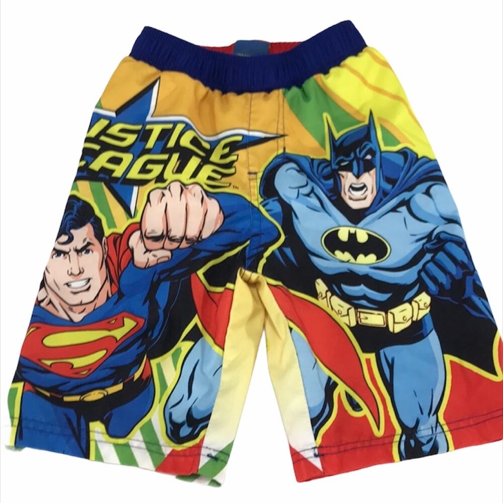 DC Comics Justice League Swim Trunks, Red, 4T